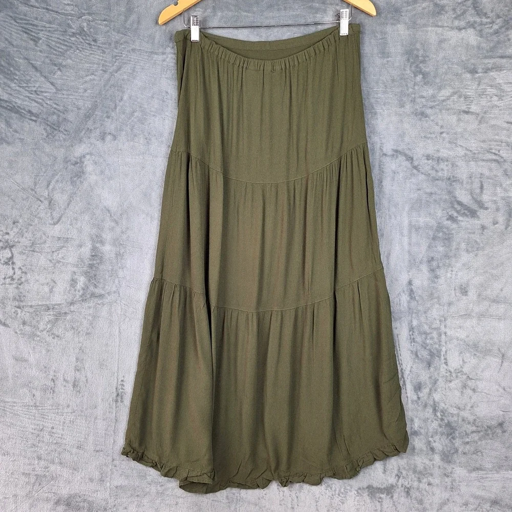 Womens Skirt Small Boho Tiered Goblincore Maxi Forest Fairy Ren Fair Festival